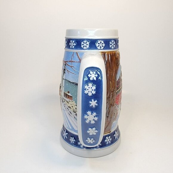 Budweiser Clydesdale Stein Lighting The Way Home winter scene lighthouse snow - Picture 6 of 8